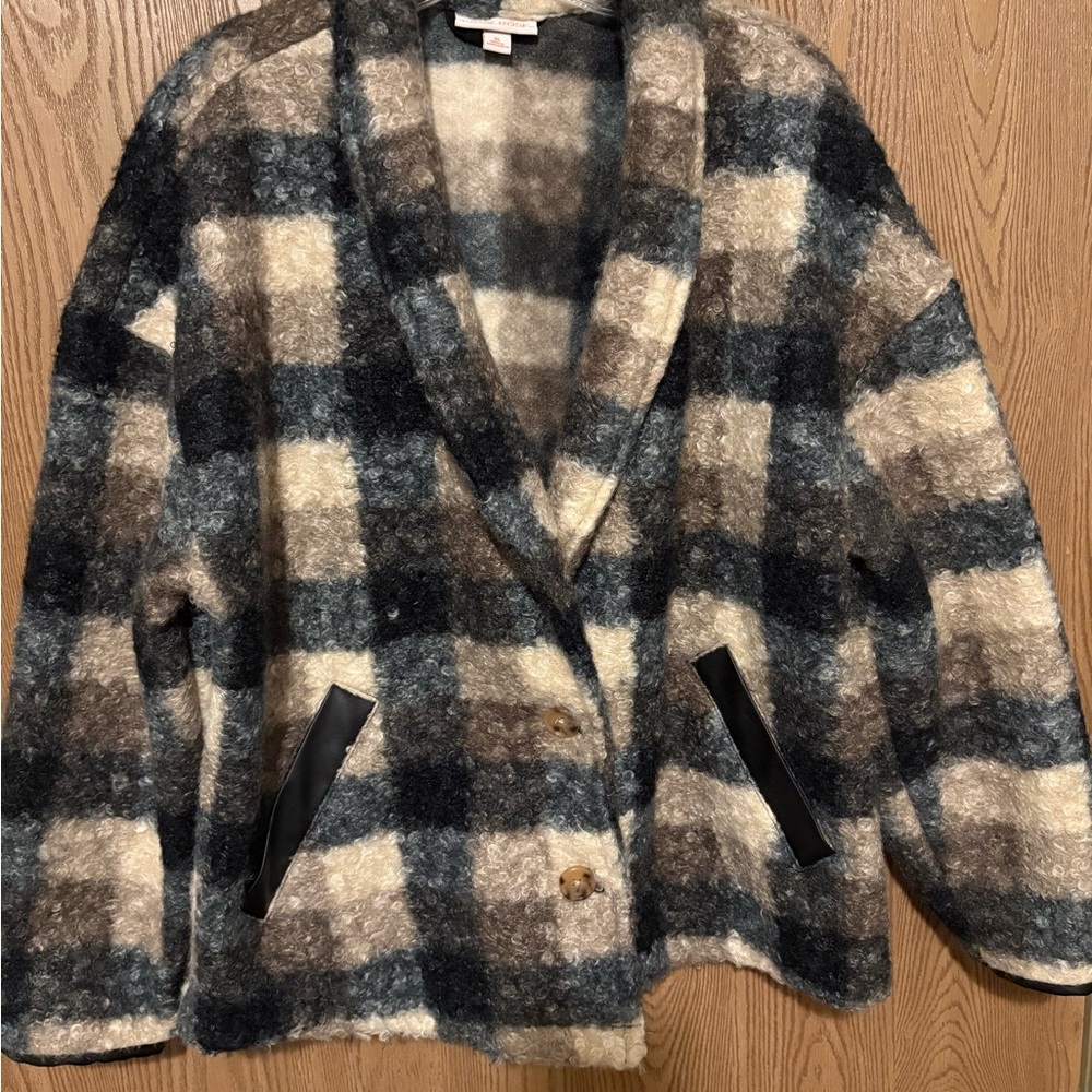 Plaid Wool-Blend Jacket